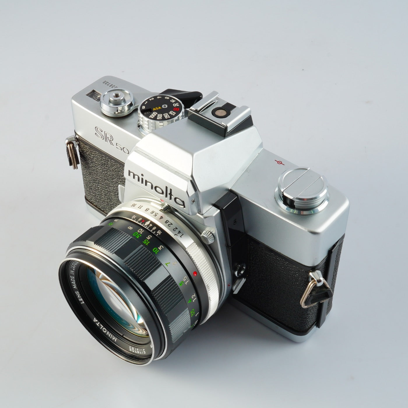 MINOLTA SR 505 Silver + MC Rokkor-PF 58mm F/1.4 MF フィルム一眼レフカメラ