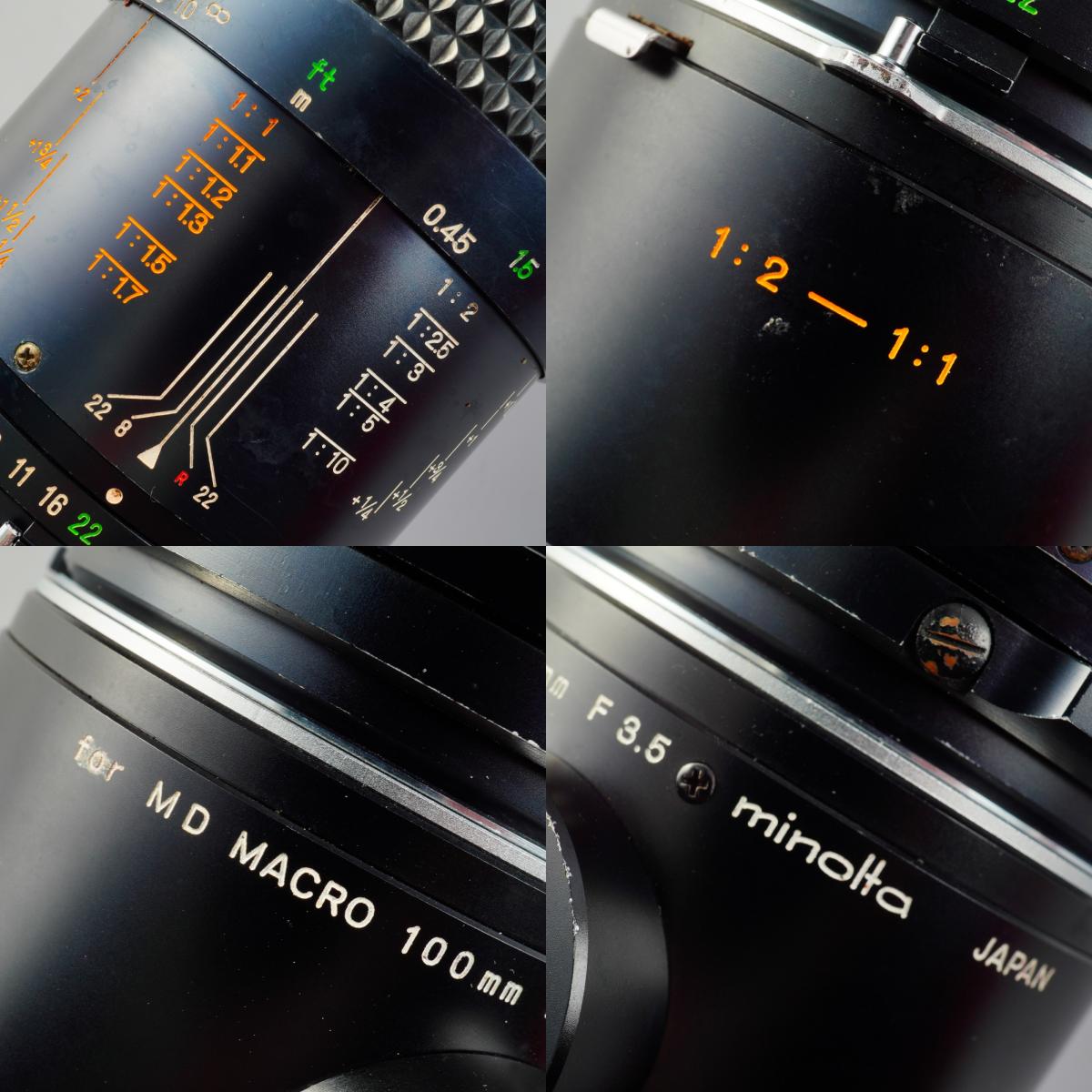 MINOLTA MD MACRO ROKKOR 100mm F/3.5 + 1:2-1:1 Extension Tube 単焦点レンズ