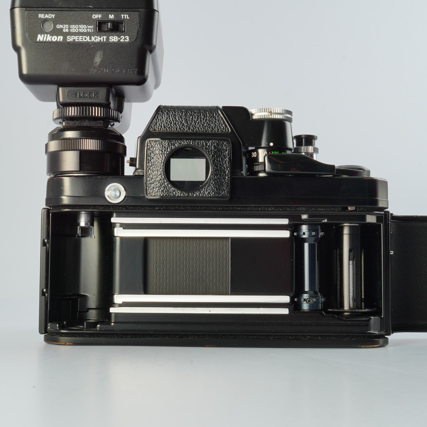 【SERVICED】 Nikon F2 Photomic A DP-11 Black + NIKKOR Ai 50mm F/1.4 + AS-1+ SB-23 MF フィルム一眼レフカメラ