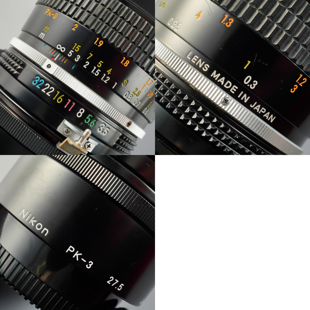 Nikon 非Ai Micro-NIKKOR 55mm F/3.5 + PK-3 27.5 Extension マクロレンズ