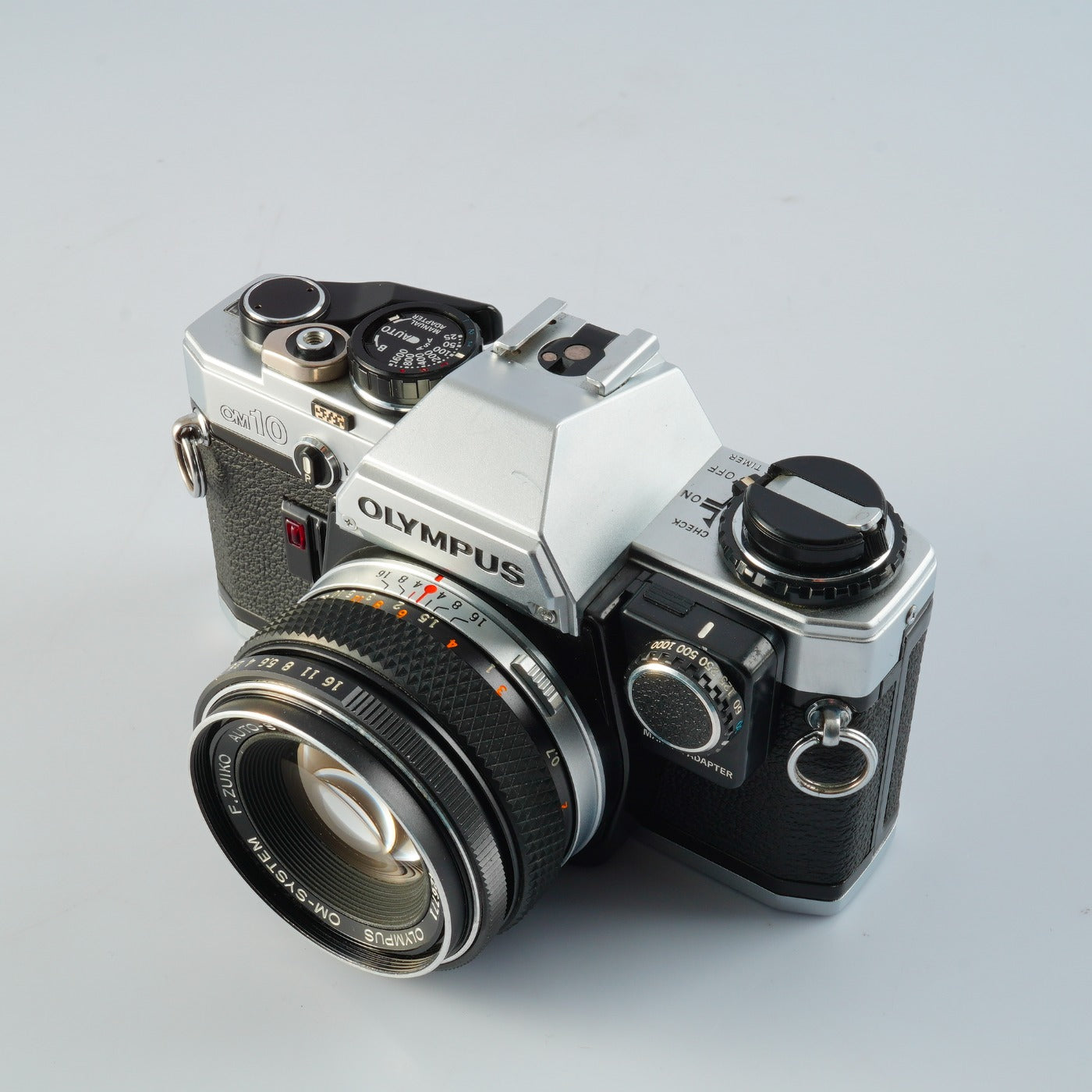 【SERVICED】 OLYMPUS OM-10+ F. ZUIKO AUTO-S 50mm F1.8 + Manual Adapter MF フィルム一眼レフカメラ