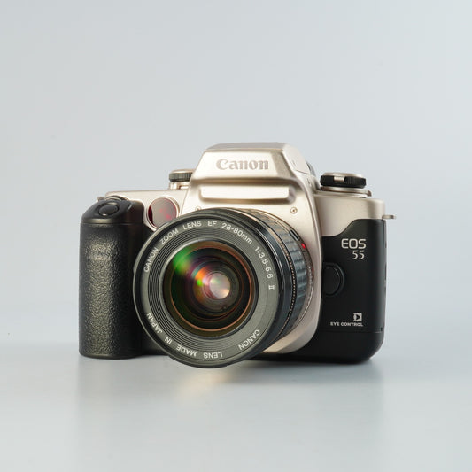 Canon EOS 55 (ELAN II) Gold ＋ EF 28-80mm F/3.5-5.6 Ⅱ USM AF フィルム一眼レフカメラ