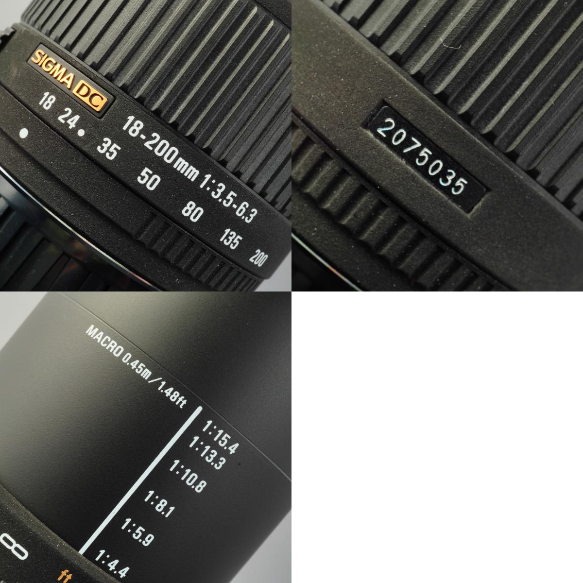 SIGMA DC 18-200mm F/3.5-6.3 for Pentax K (Pentax K用) ズームレンズ