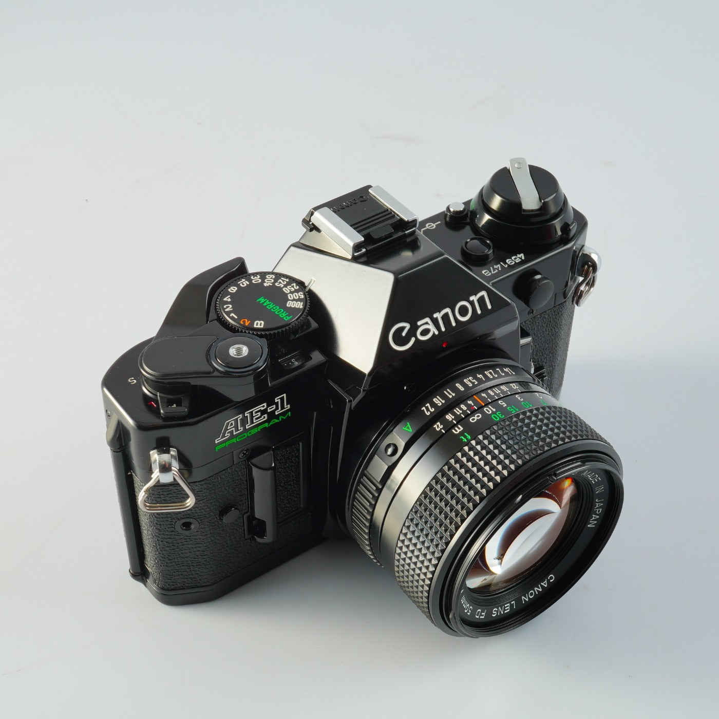 【CLA’d】 Canon AE-1 Program Black + New FD 50mm F/1.4 MF フィルム一眼レフカメラ