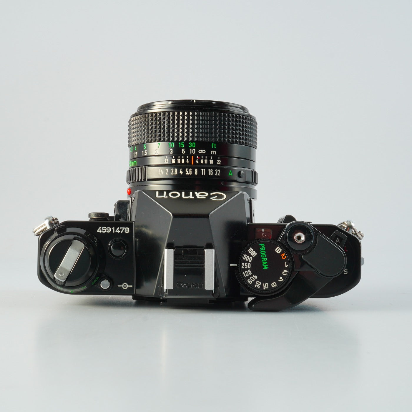 【CLA’d】 Canon AE-1 Program Black + New FD 50mm F/1.4 MF フィルム一眼レフカメラ