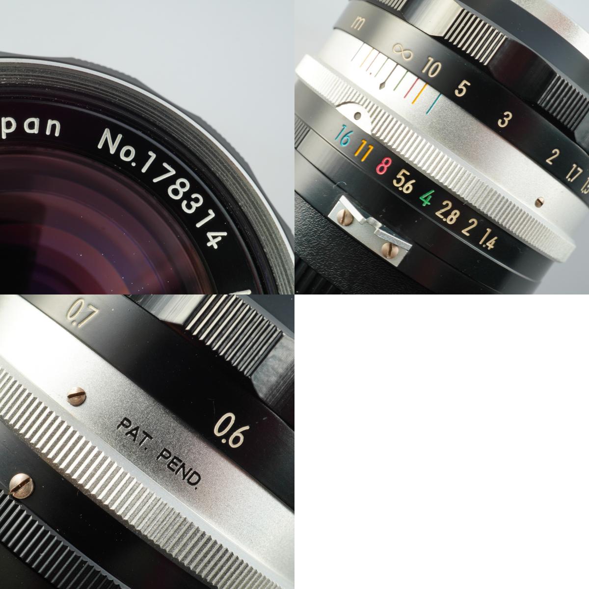 Nikon 非Ai Nikkor-S Auto 5.8cm 58mm F/1.4 PAT PEND 単焦点レンズ
