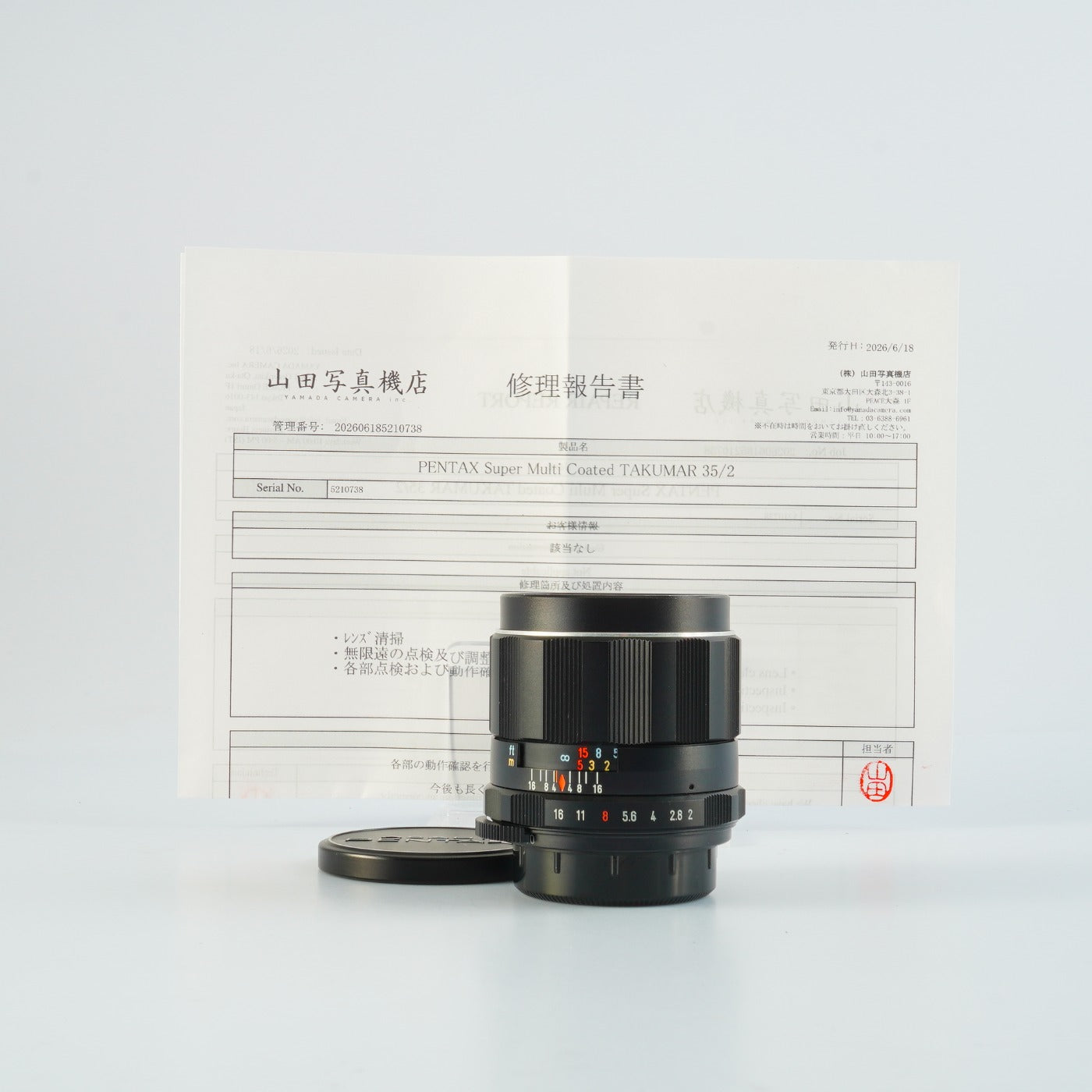 【Serviced】 PENTAX Super-Multi-Coated TAKUMAR 35mm F/2 (M42用) 単焦点レンズ