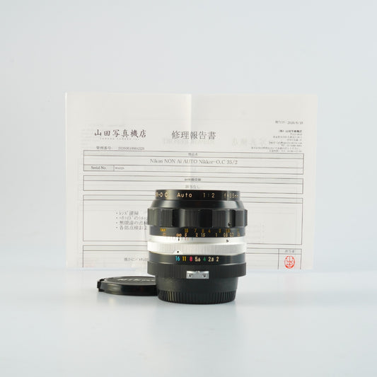 【Serviced】 Nikon 非Ai NIKKOR-O.C Auto 35mm F/2 単焦点レンズ
