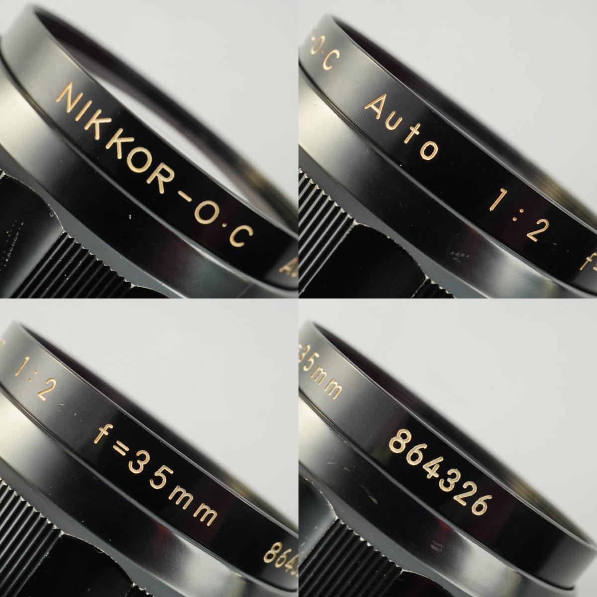 【Serviced】 Nikon 非Ai NIKKOR-O.C Auto 35mm F/2 単焦点レンズ