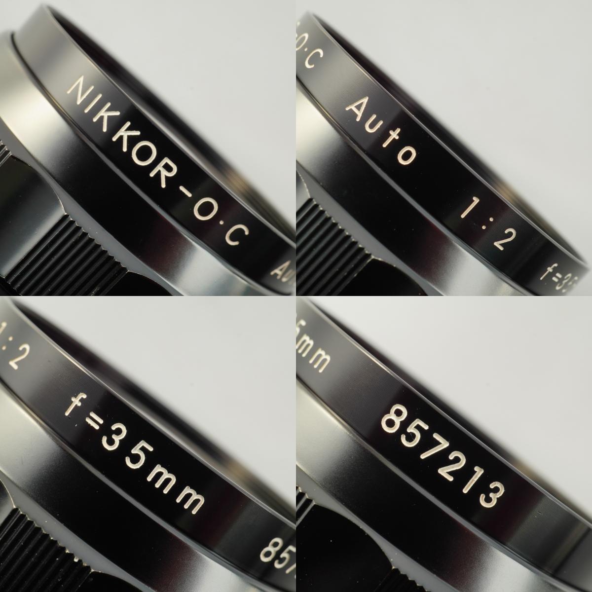 【Serviced】 Nikon 非Ai NIKKOR-O.C Auto 35mm F/2 単焦点レンズ