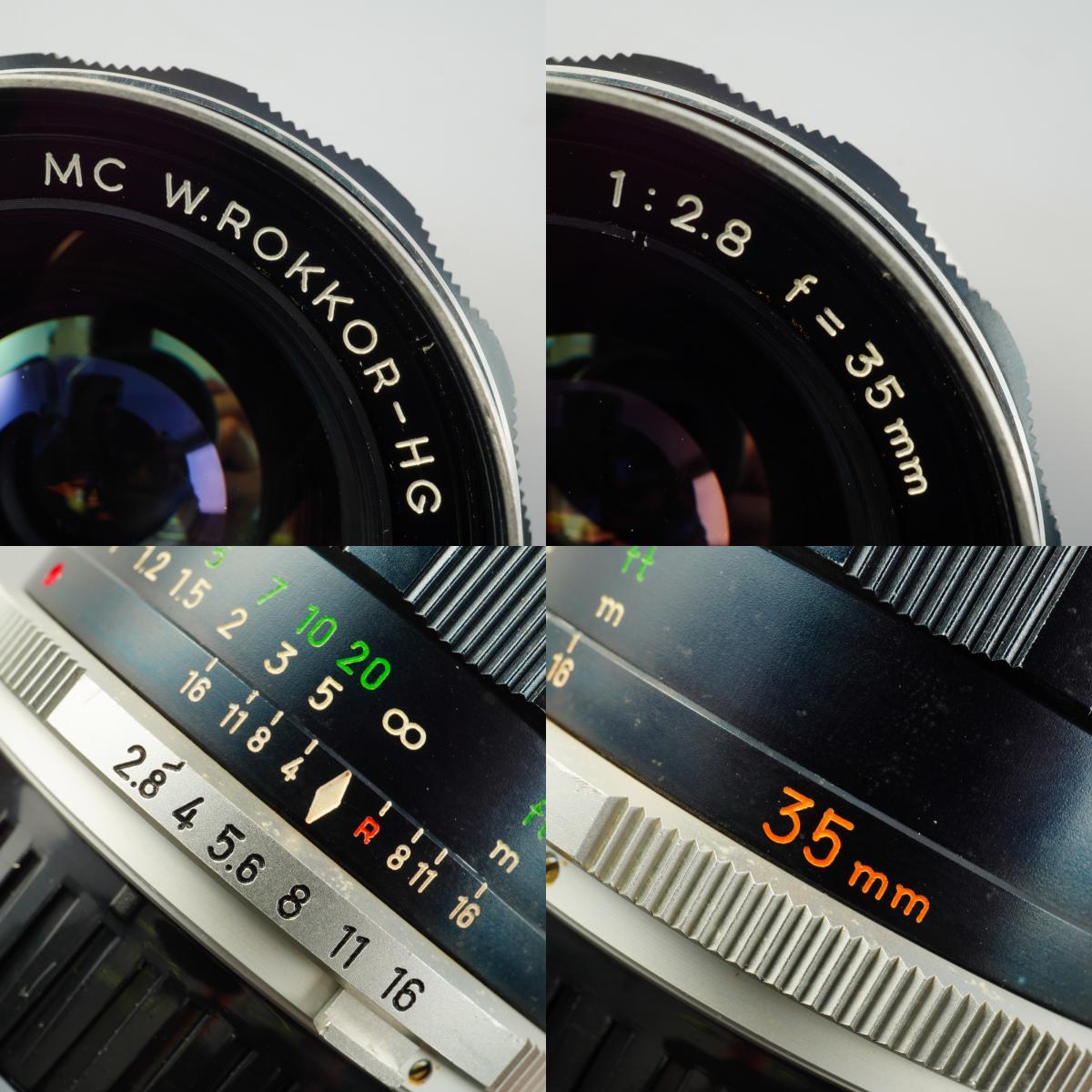 【Serviced】 MINOLTA MC W.ROKKOR-HG 35mm F/2.8 単焦点レンズ