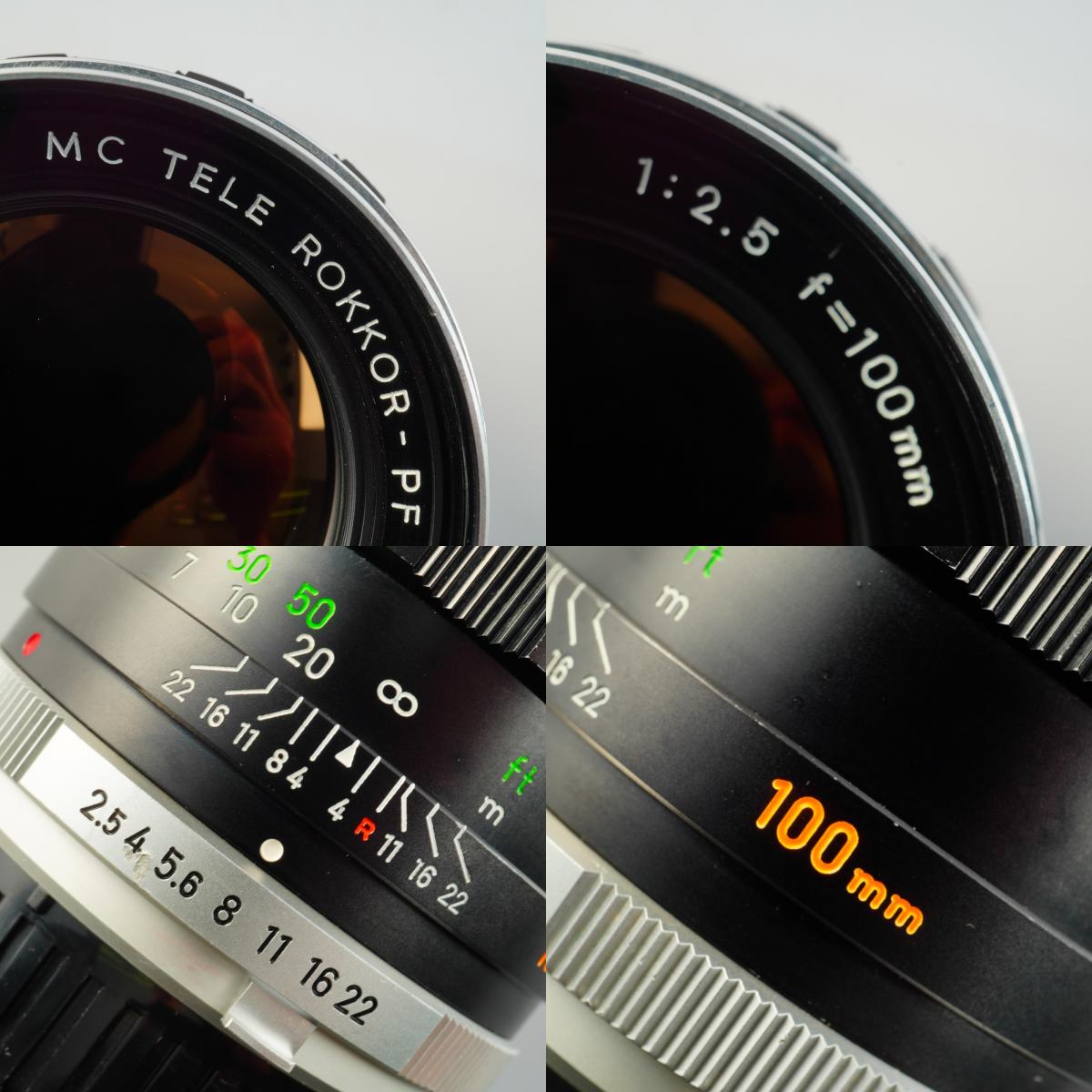 【Serviced】 MINOLTA MC TELE ROKKOR PF 100mm F/2.5 単焦点レンズ
