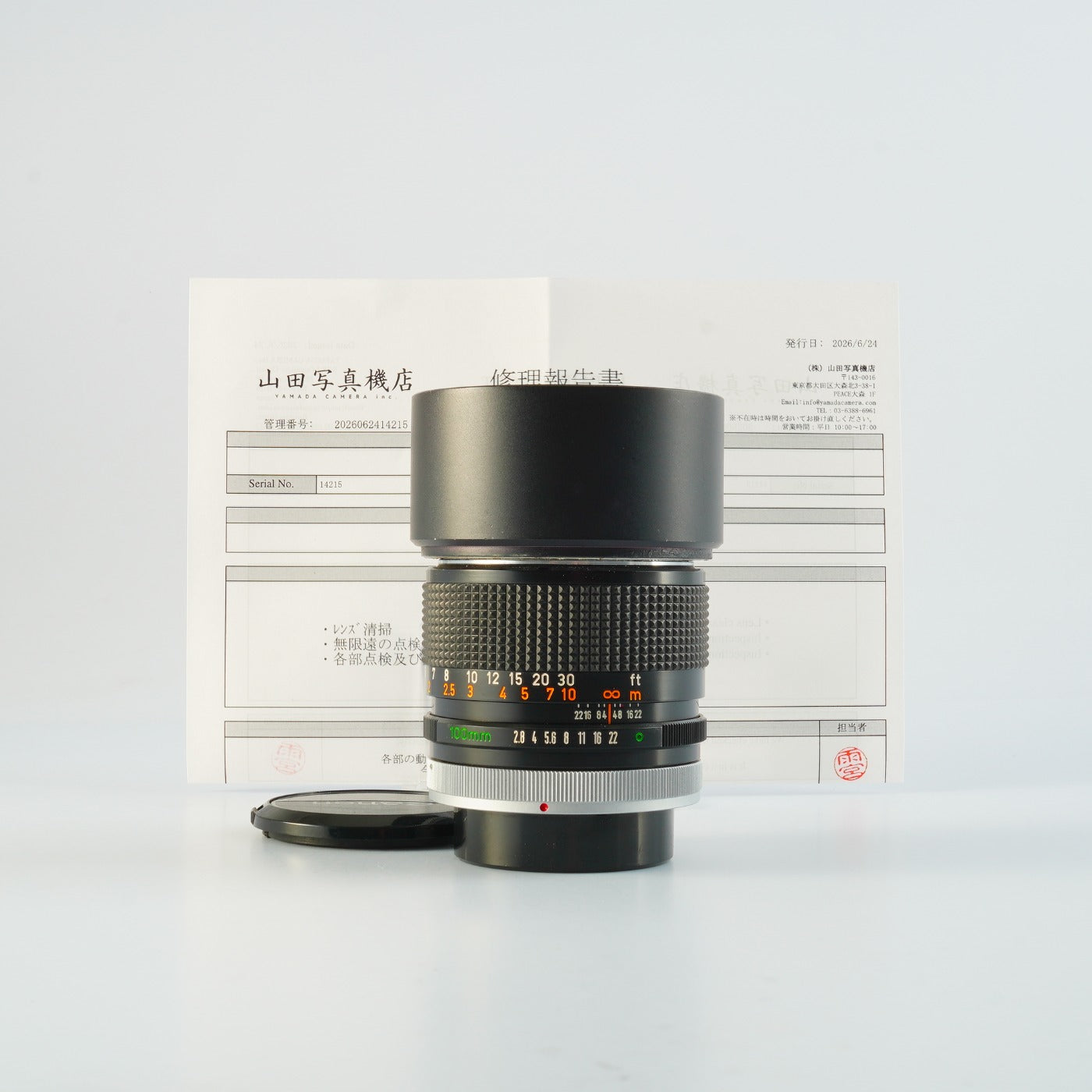 【Serviced】 Canon FD 100mm F/2.8 単焦点レンズ