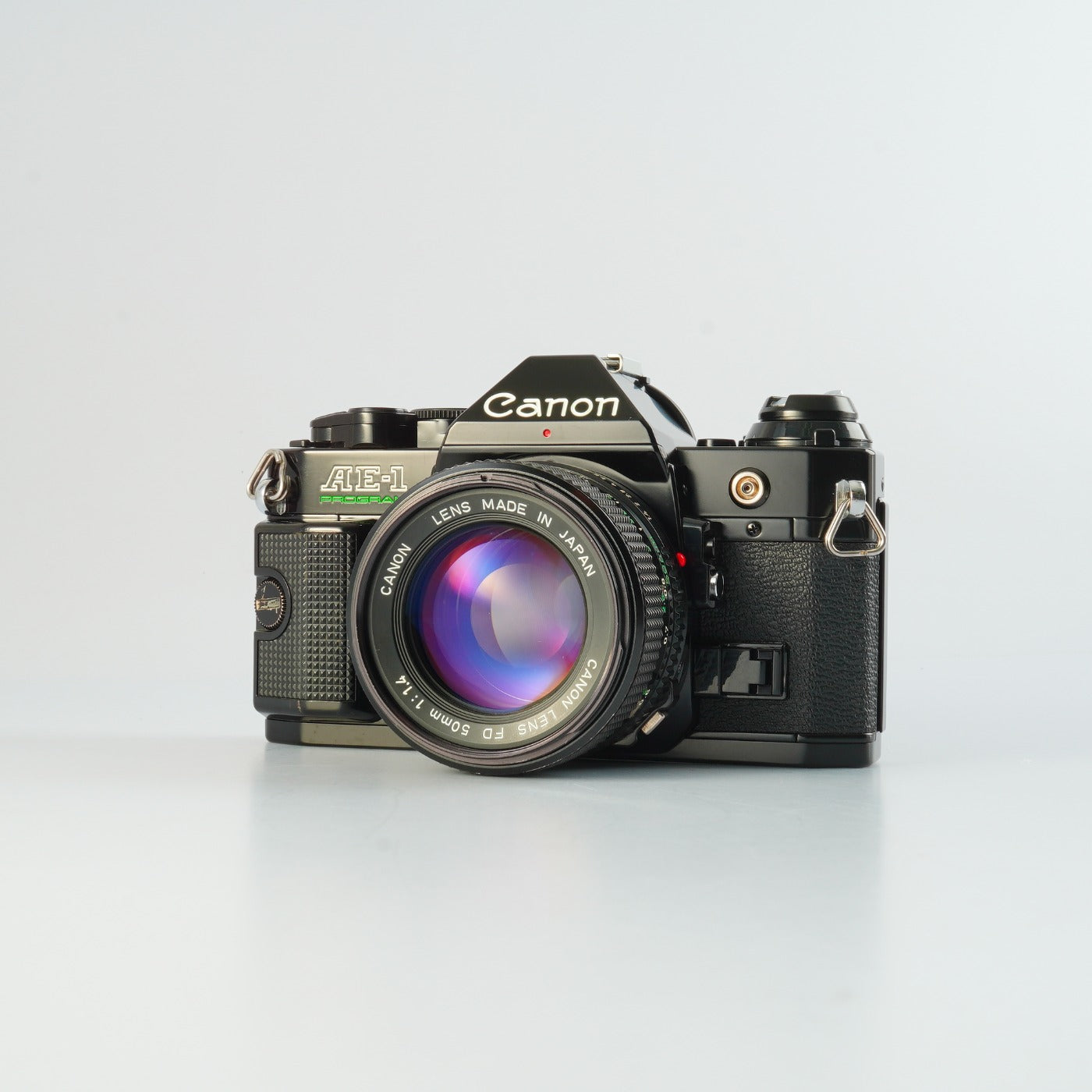 【SERVICED】 Canon AE-1 Program Black + New FD 50mm F/1.4 MF フィルム一眼レフカメラ
