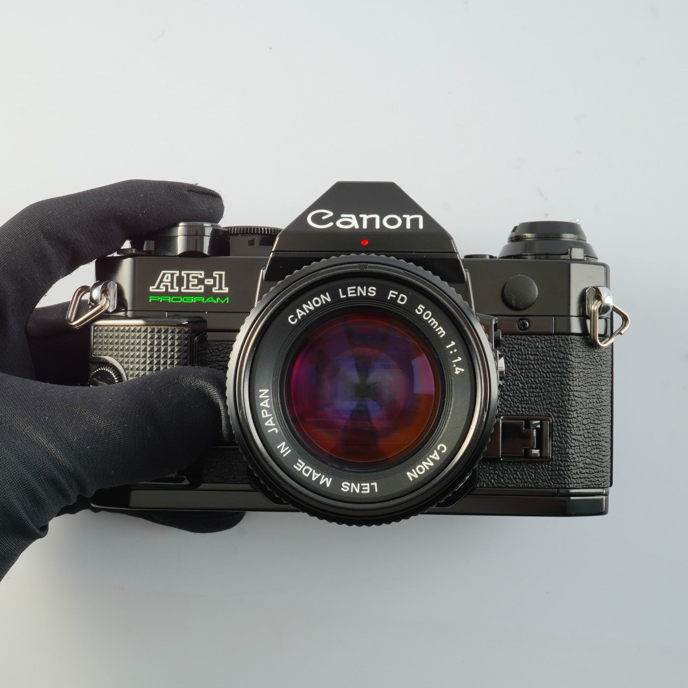 【SERVICED】 Canon AE-1 Program Black + New FD 50mm F/1.4 MF フィルム一眼レフカメラ