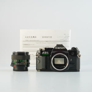 【SERVICED】 Canon AE-1 Program Black + New FD 50mm F/1.4 MF フィルム一眼レフカメラ