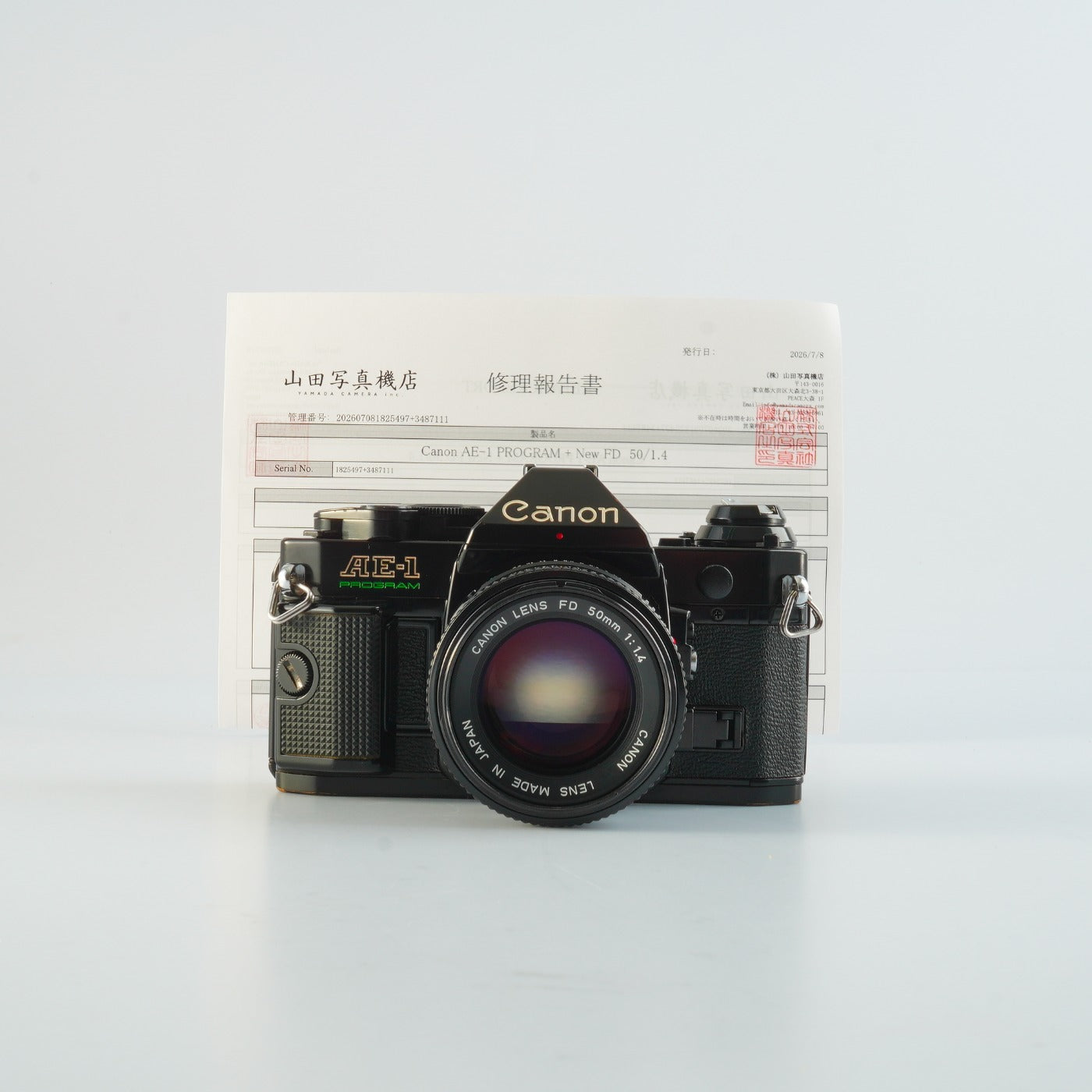 【SERVICED】 Canon AE-1 Program Black + New FD 50mm F/1.4 MF フィルム一眼レフカメラ