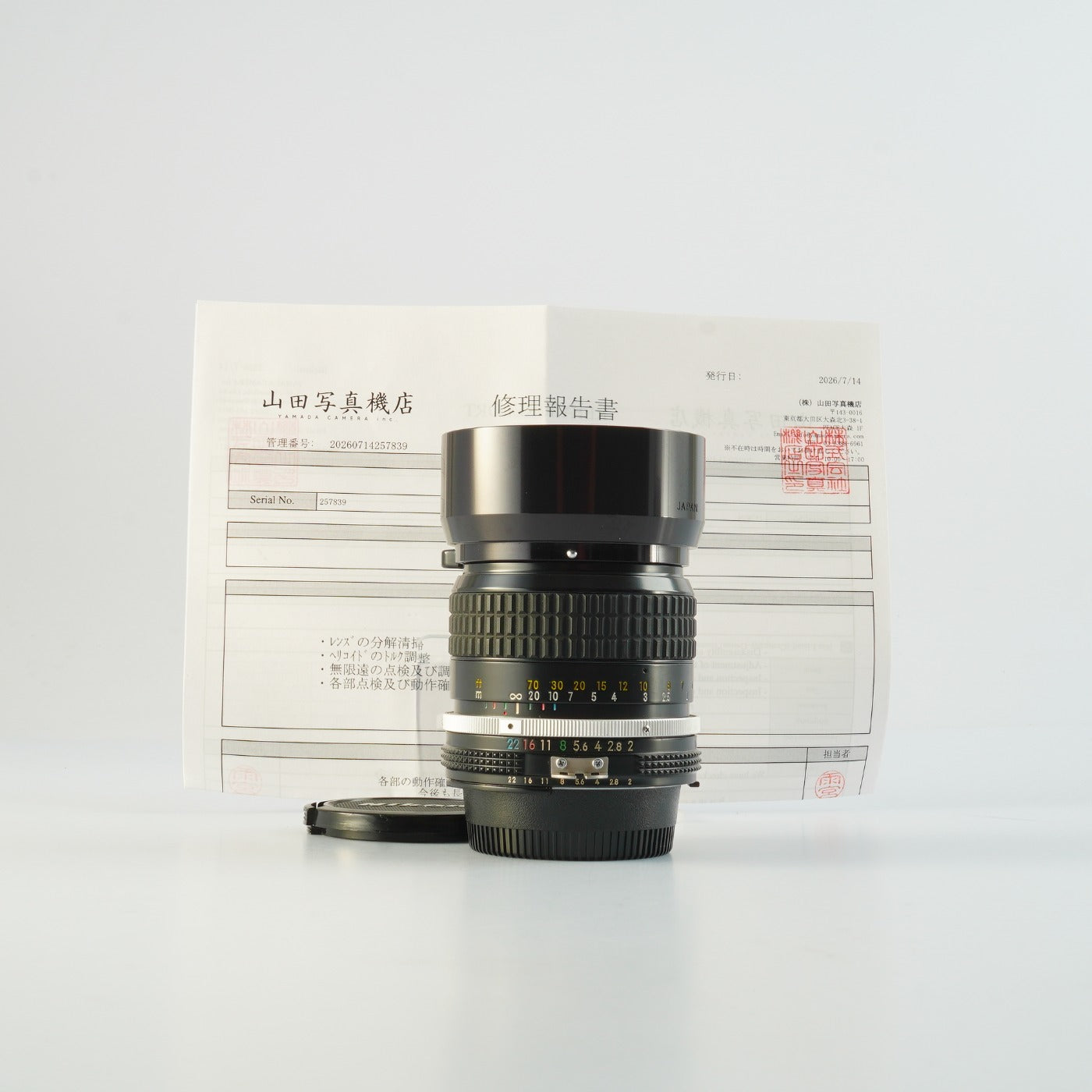 【Serviced】 Nikon Ai NIKKOR 85mm F/2 単焦点レンズ