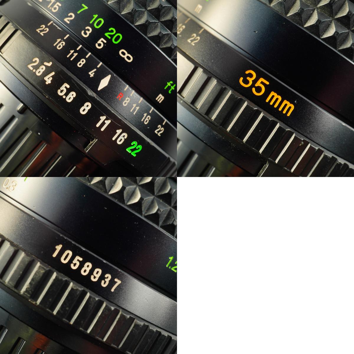 【Serviced】 MINOLTA MD W.ROKKOR 35mm F/2.8 単焦点レンズ