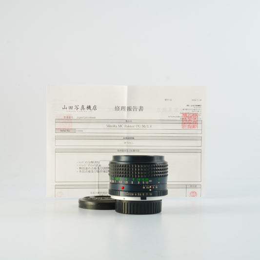 【Serviced】 MINOLTA MC ROKKOR PG 50mm F/1.4 単焦点レンズ