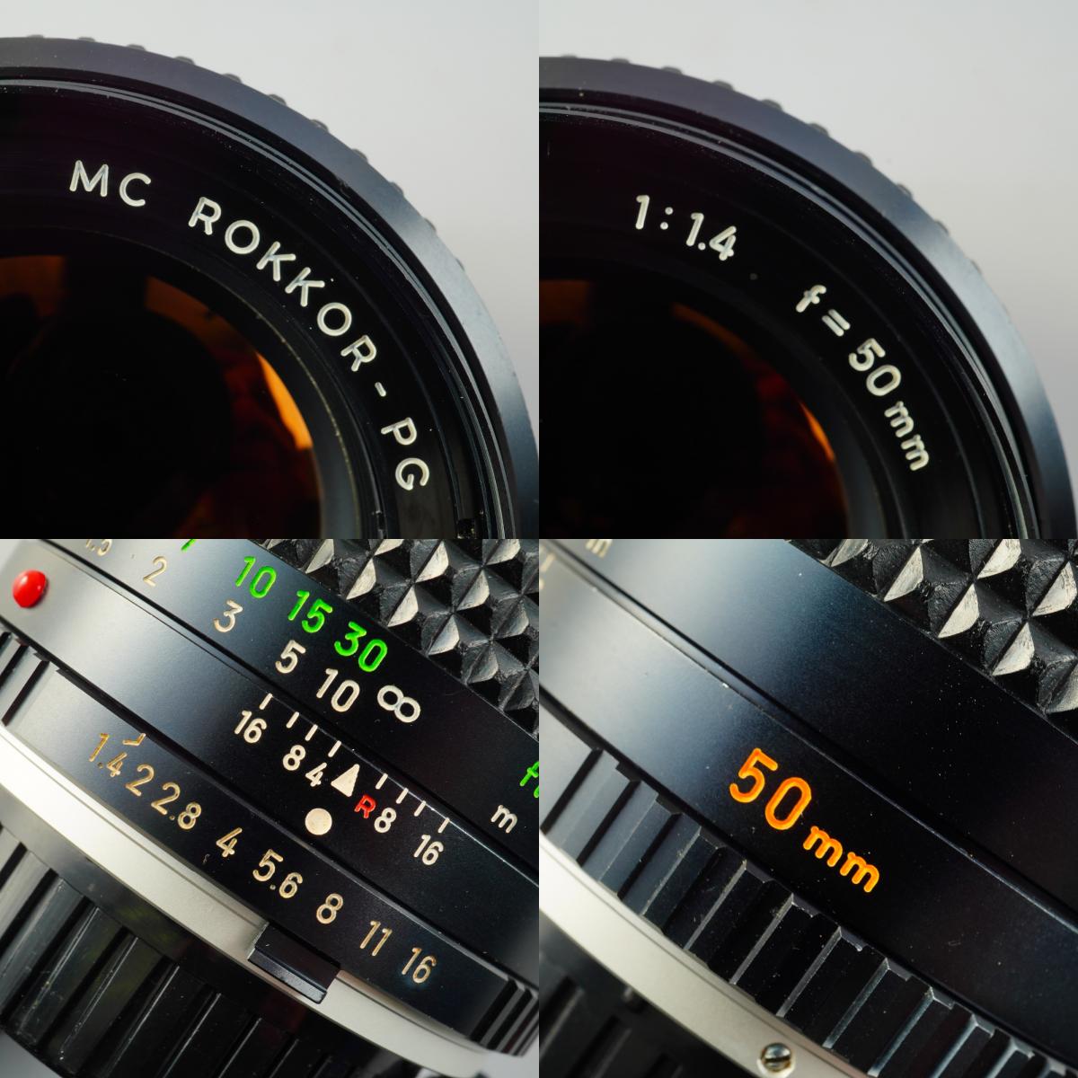 【Serviced】 MINOLTA MC ROKKOR PG 50mm F/1.4 単焦点レンズ