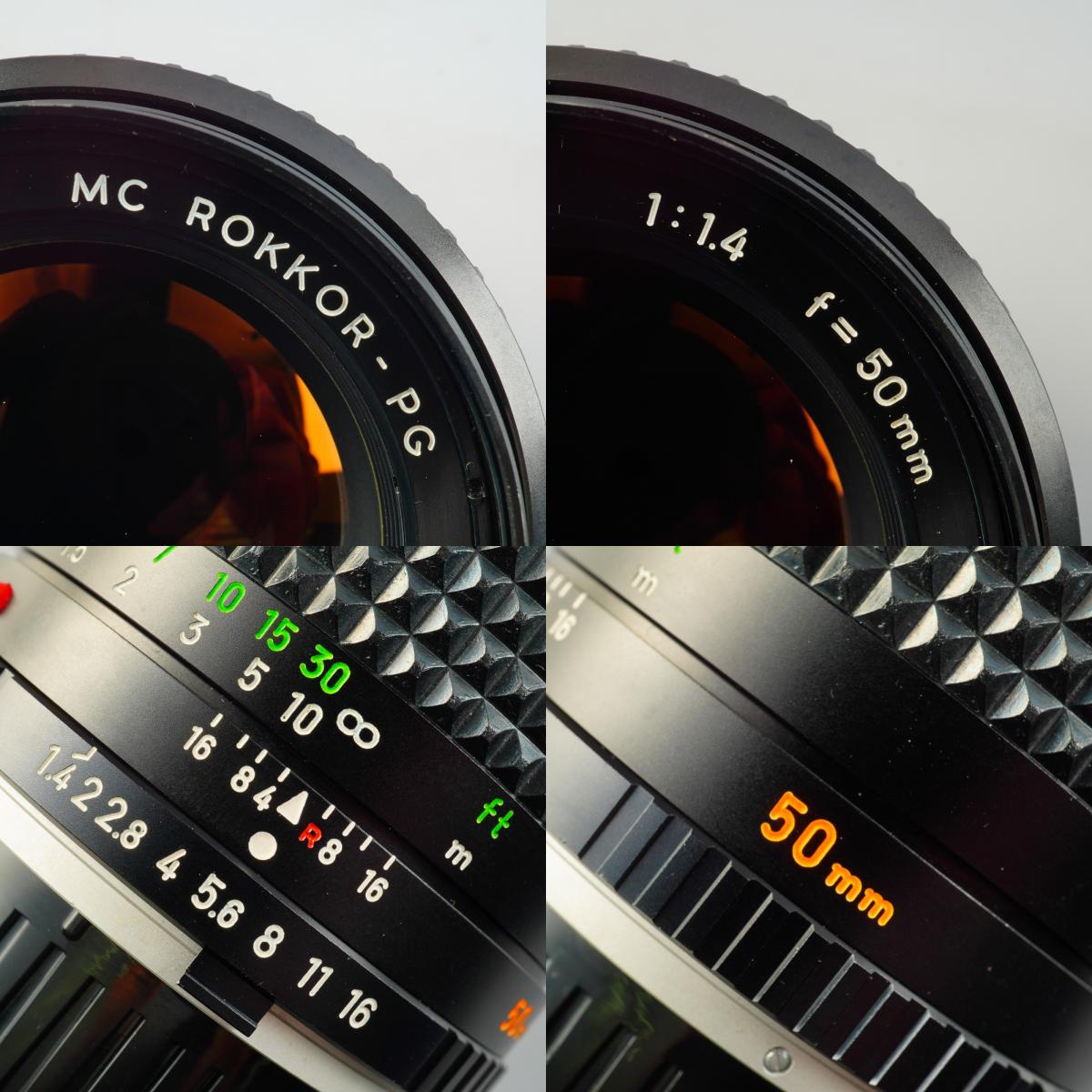 【Serviced】 MINOLTA MC ROKKOR PG 50mm F/1.4 単焦点レンズ