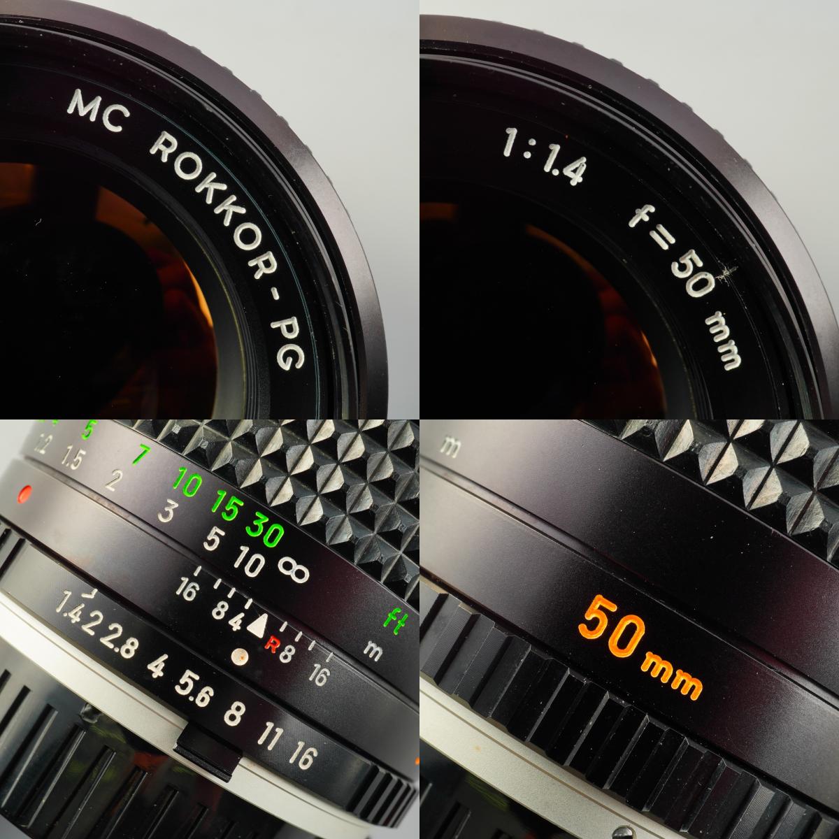【Serviced】 MINOLTA MC ROKKOR PG 50mm F/1.4 単焦点レンズ