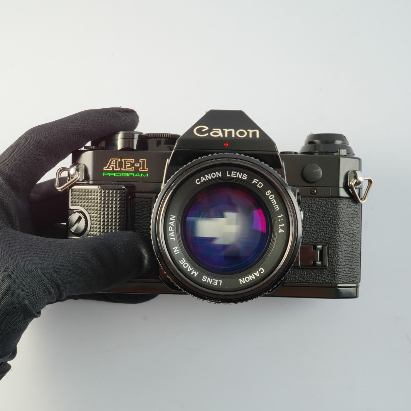 【Serviced】 Canon AE-1 Program Black + New FD 50mm F/1.4 MF フィルム一眼レフカメラ