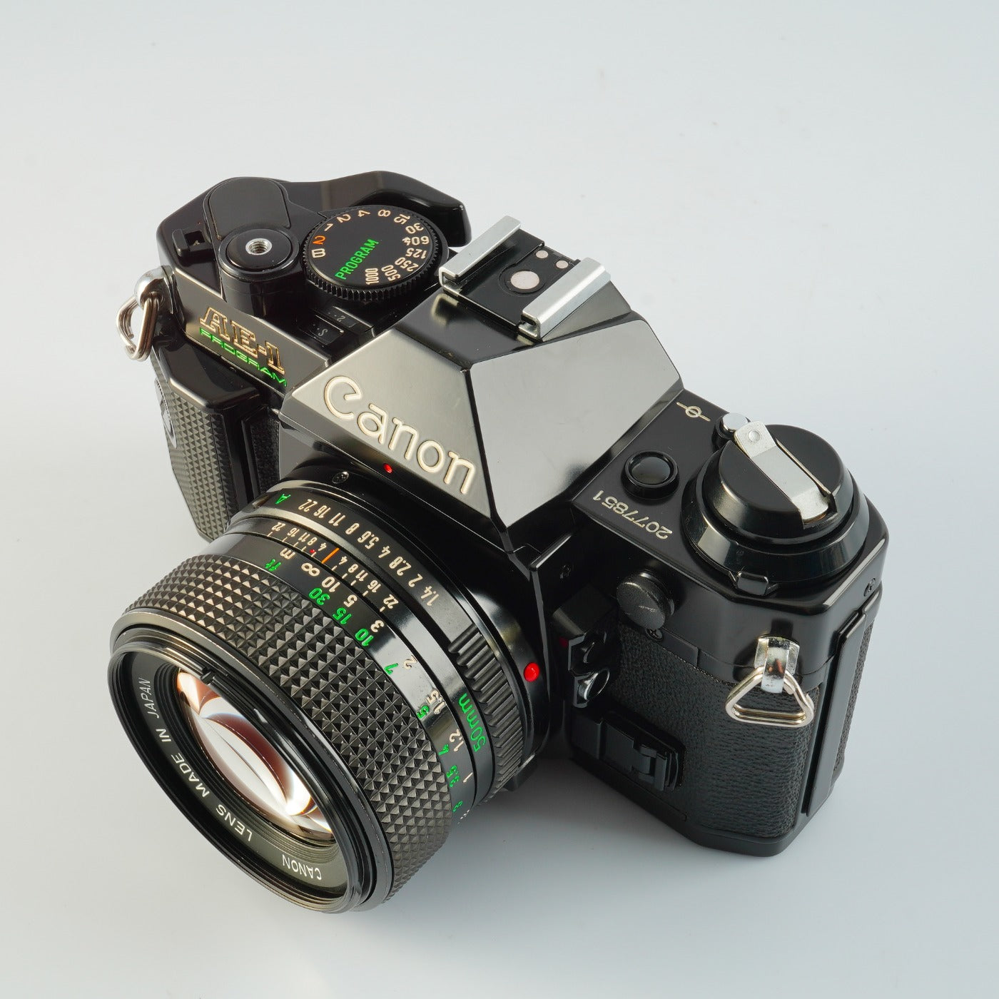 【Serviced】 Canon AE-1 Program Black + New FD 50mm F/1.4 MF フィルム一眼レフカメラ