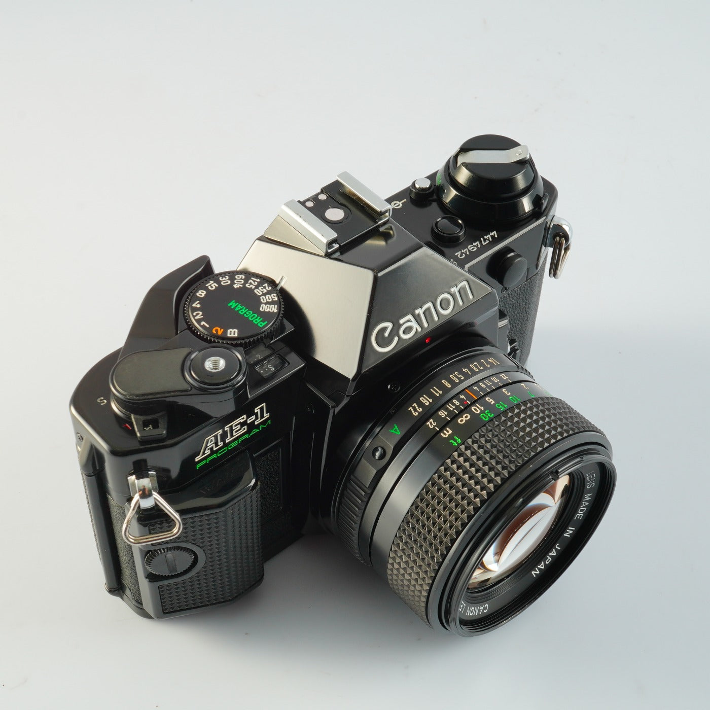【Serviced】 Canon AE-1 Program Black + New FD 50mm F/1.4 MF フィルム一眼レフカメラ