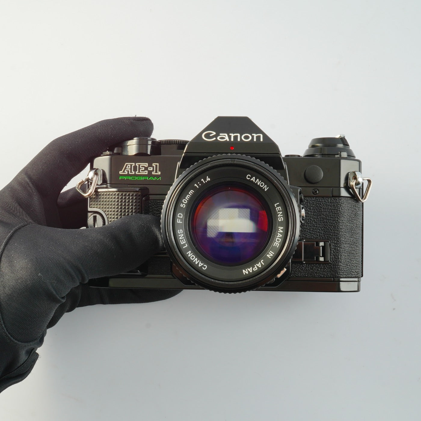 【Serviced】 Canon AE-1 Program Black + New FD 50mm F/1.4 MF フィルム一眼レフカメラ