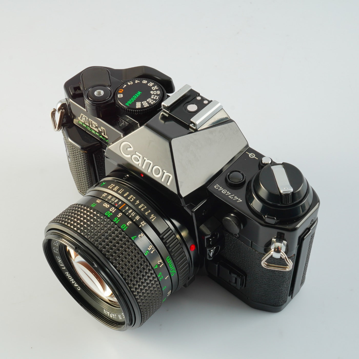 【Serviced】 Canon AE-1 Program Black + New FD 50mm F/1.4 MF フィルム一眼レフカメラ
