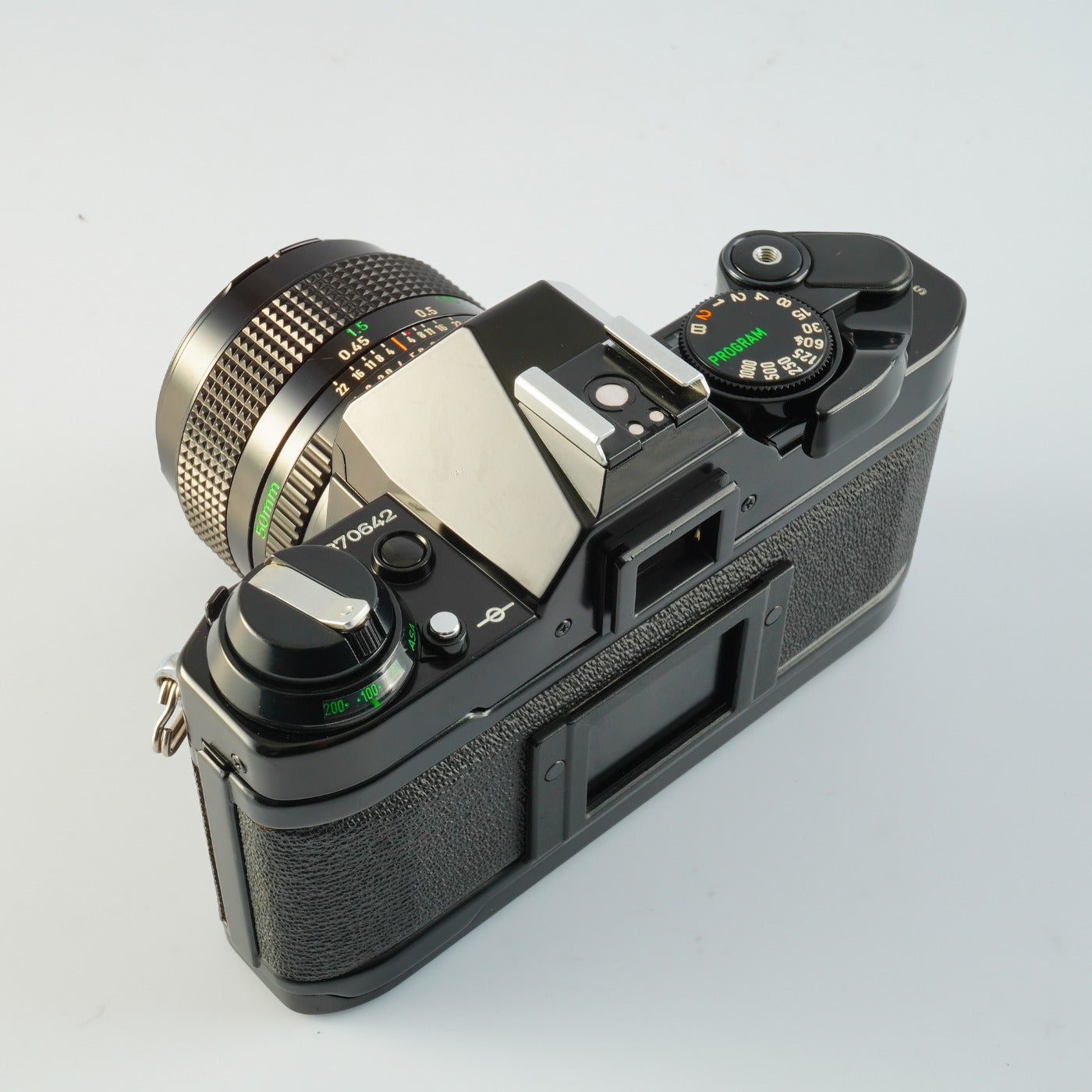 【Serviced】 Canon AE-1 Program Black + New FD 50mm F/1.4 MF フィルム一眼レフカメラ