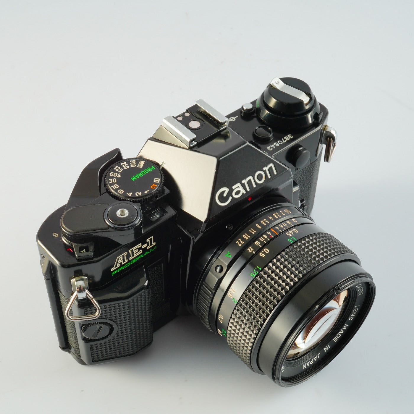 【Serviced】 Canon AE-1 Program Black + New FD 50mm F/1.4 MF フィルム一眼レフカメラ