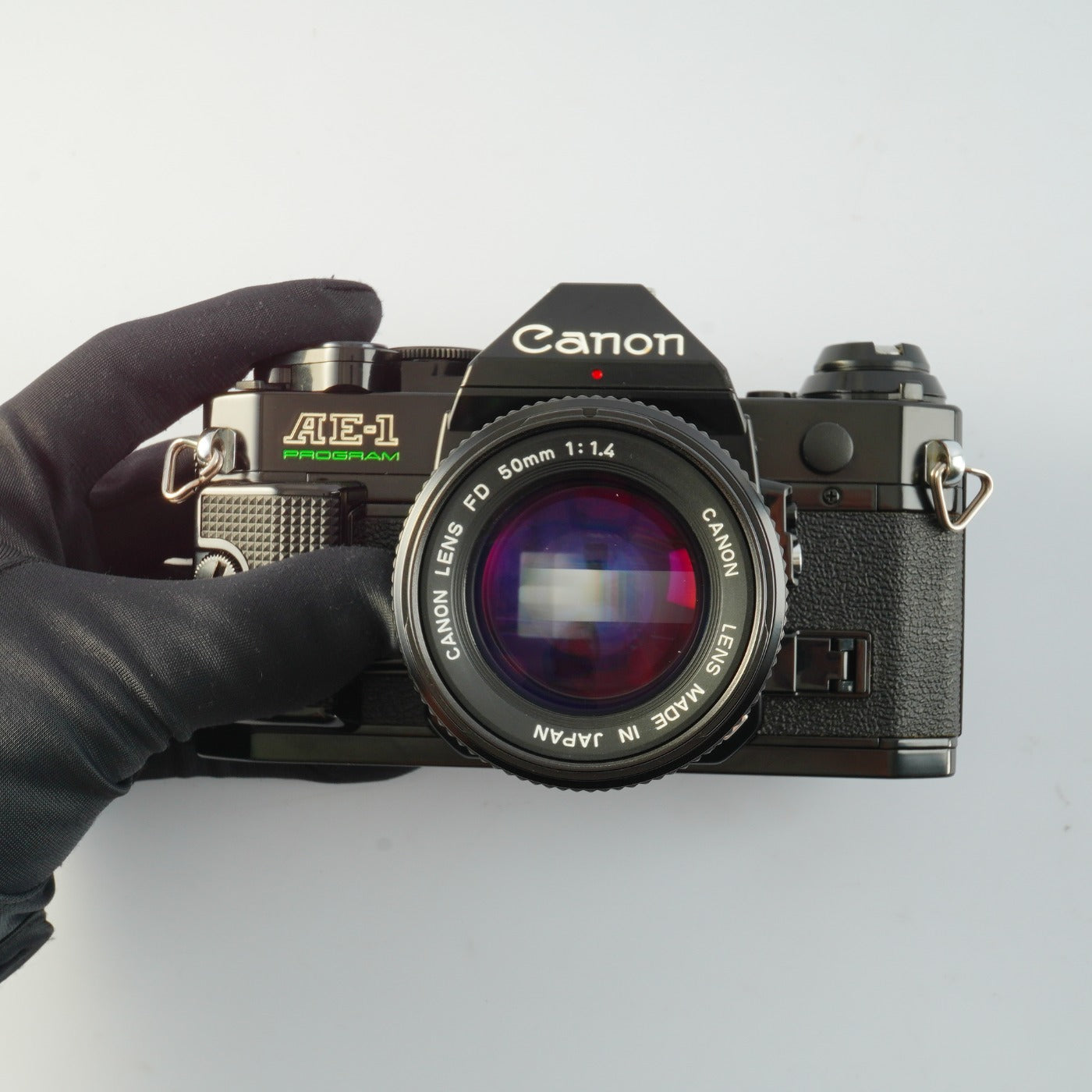 【Serviced】 Canon AE-1 Program Black + New FD 50mm F/1.4 MF フィルム一眼レフカメラ