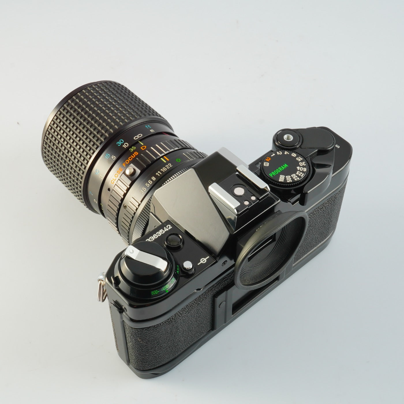 【Serviced】 Canon AE-1 Program Black + RMC Tokina 35-105mm F/3.5-4.3 MF フィルム一眼レフカメラ