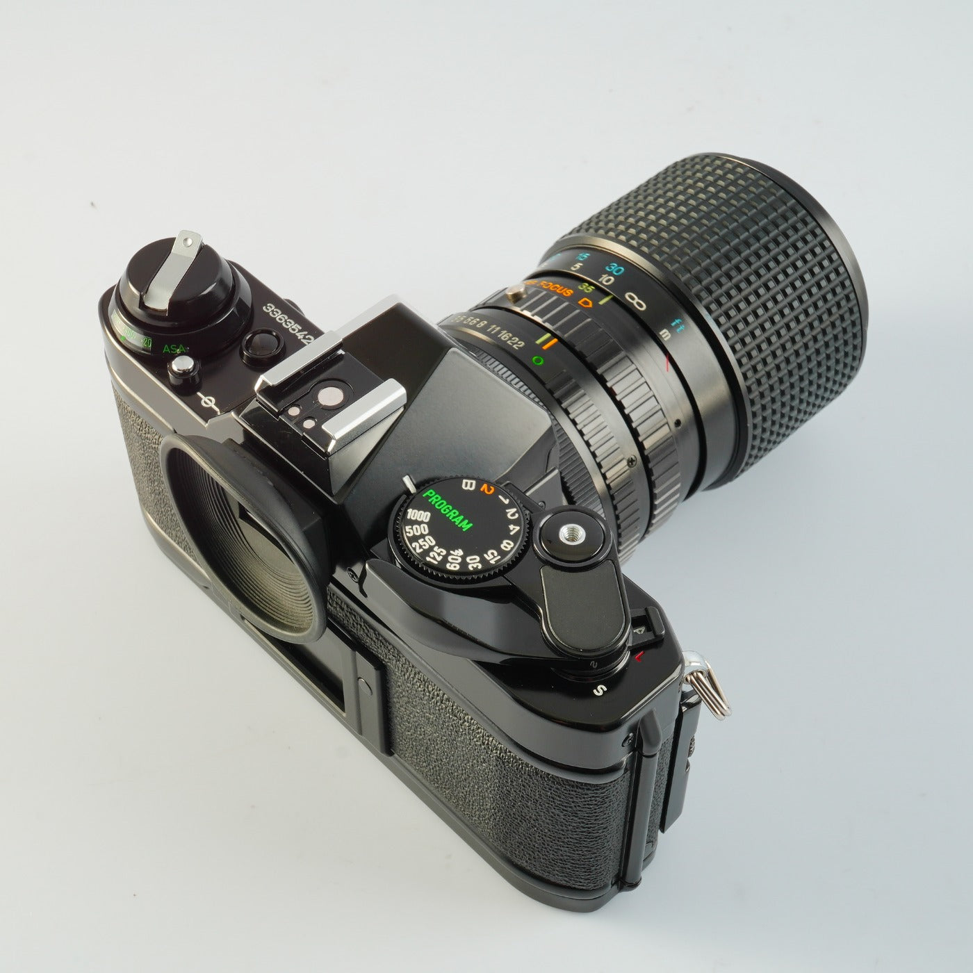 【Serviced】 Canon AE-1 Program Black + RMC Tokina 35-105mm F/3.5-4.3 MF フィルム一眼レフカメラ