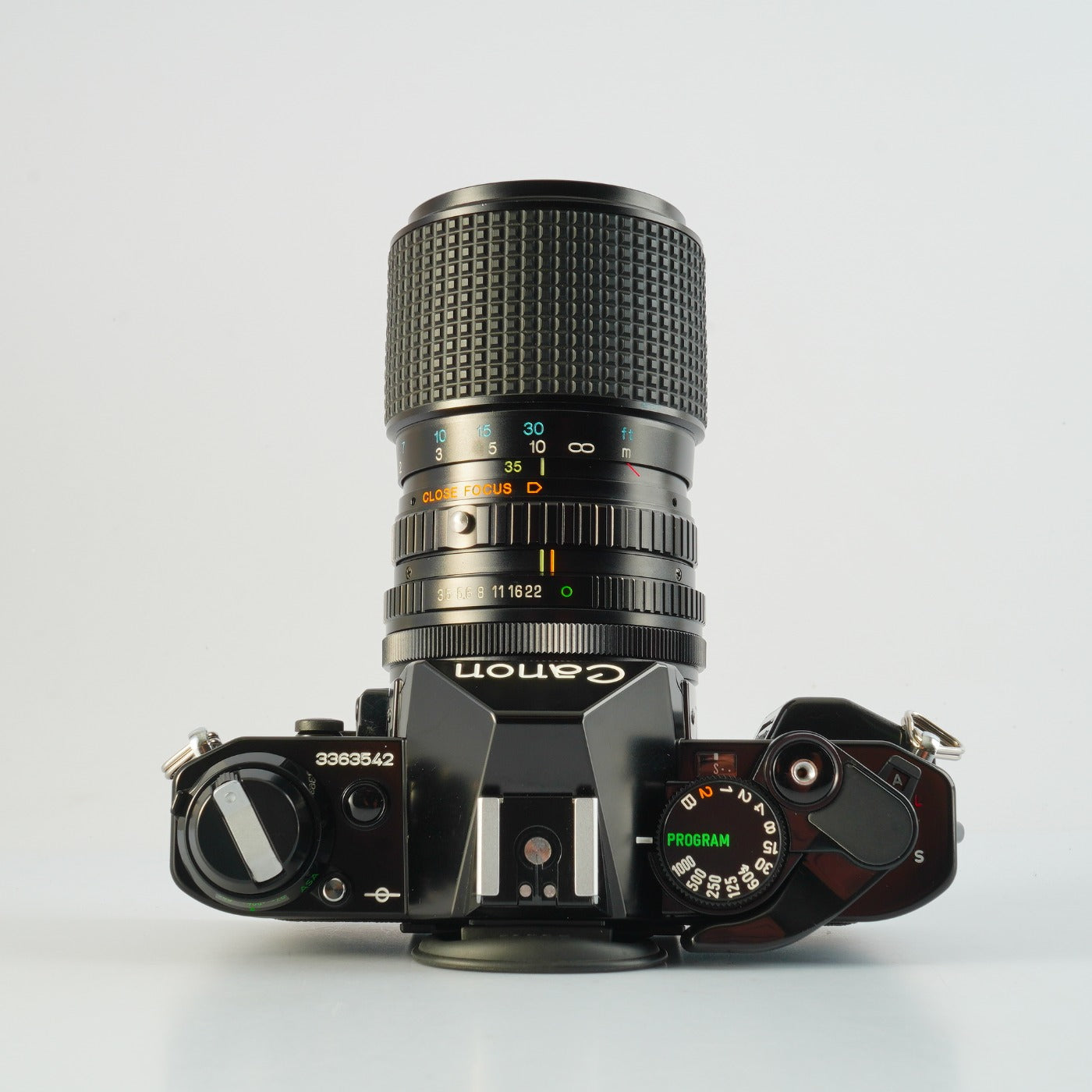 【Serviced】 Canon AE-1 Program Black + RMC Tokina 35-105mm F/3.5-4.3 MF フィルム一眼レフカメラ