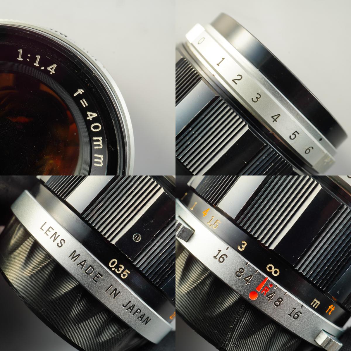 【Serviced】 OLYMPUS G.ZUIKO AUTO-S 40mm F/1.4 TTL for PEN FT / FV / F 単焦点レンズ