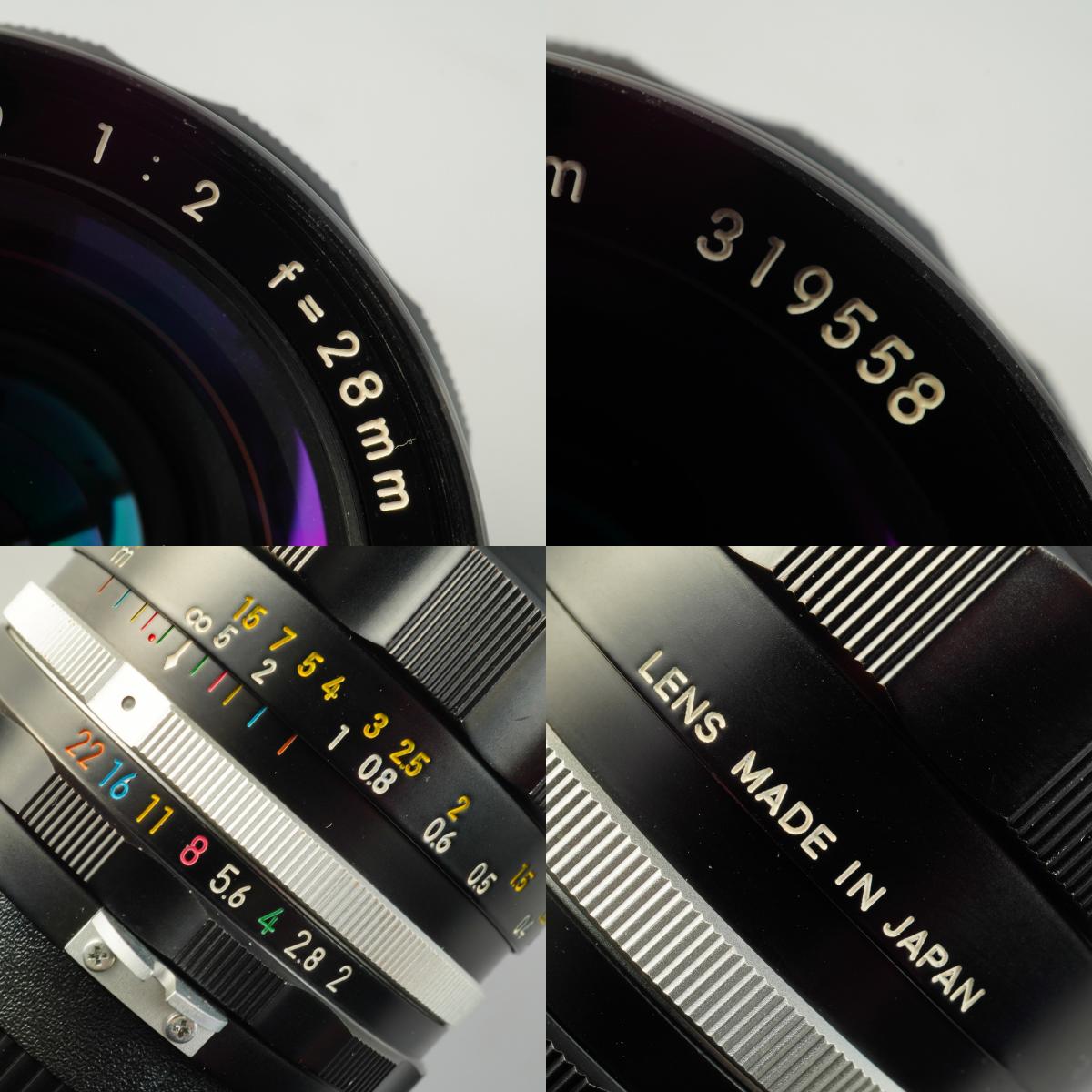 【Serviced】 Nikon 非Ai Nikkor-N.C Auto 28mm F/2 単焦点レンズ