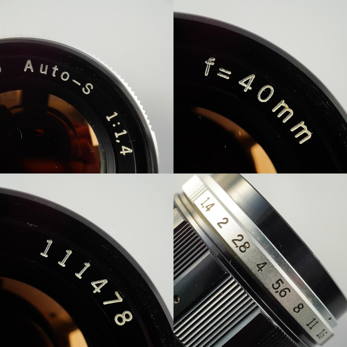 【Serviced】 OLYMPUS G.ZUIKO AUTO-S 40mm F/1.4 for PEN FT / FV / F 単焦点レンズ