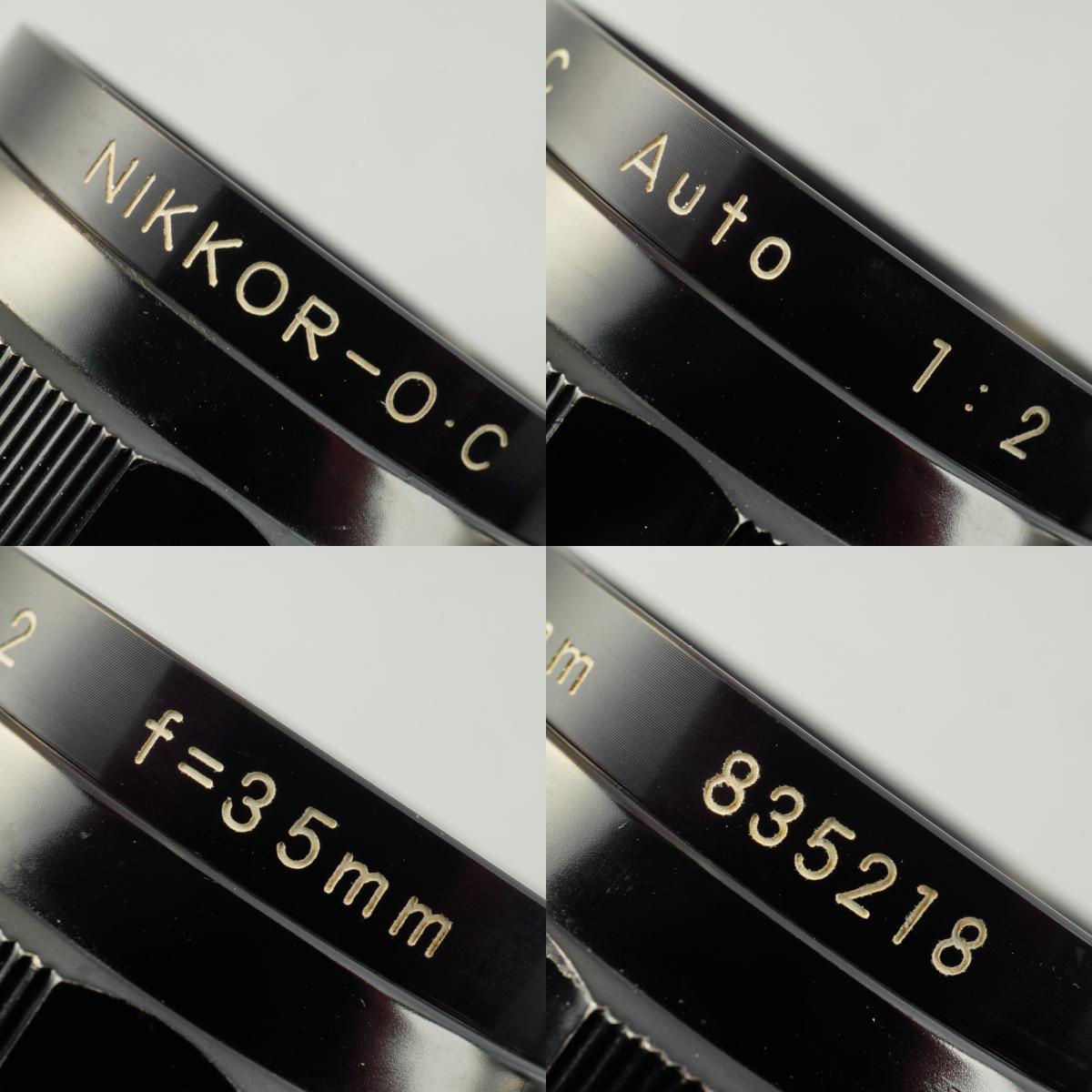 【Serviced】 Nikon 非Ai NIKKOR-O.C Auto 35mm F/2 単焦点レンズ