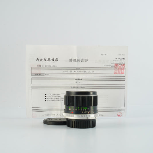 【Serviced】 MINOLTA MC W.ROKKOR-HG 35mm F/2.8 単焦点レンズ