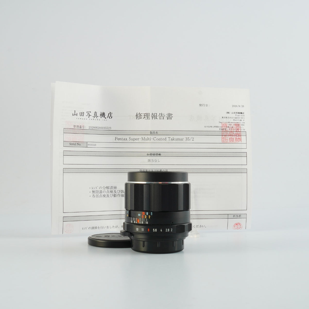 【Serviced】 PENTAX Super-Multi-Coated TAKUMAR 35mm F/2 (M42用) 単焦点レンズ