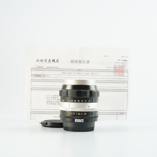 【Serviced】 Nikon 非Ai NIKKOR-P Auto 10.5cm 105mm F/2.5 単焦点レンズ