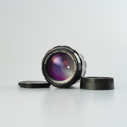 【Serviced】 Nikon 非Ai NIKKOR-P Auto 105mm F/2.5 単焦点レンズ