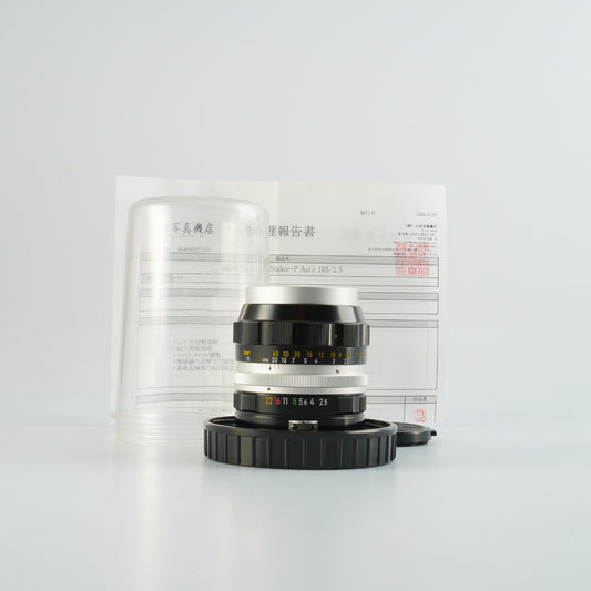 【Serviced】 Nikon 非Ai NIKKOR-P Auto 105mm F/2.5 単焦点レンズ