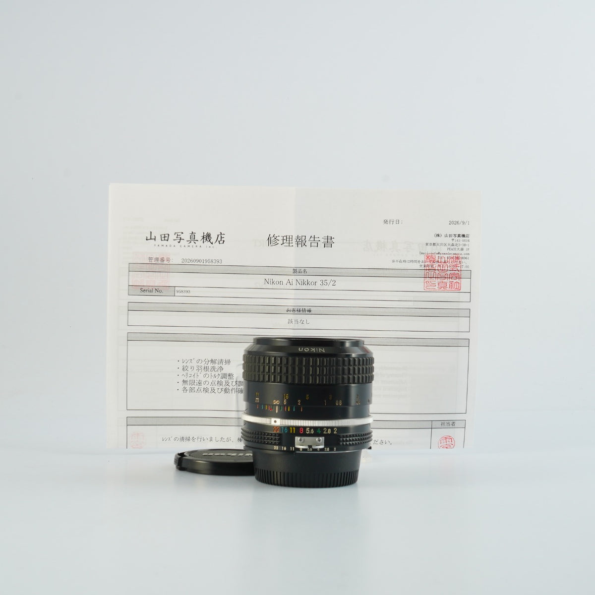 【Serviced】 Nikon Ai Nikkor 35mm F/2 単焦点レンズ
