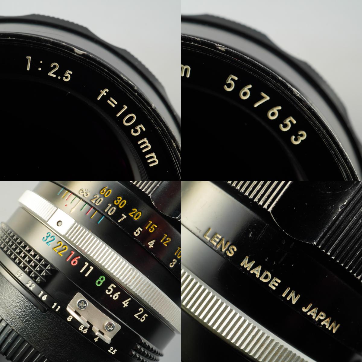 【Overhauled】 Nikon Ai改 NIKKOR-P.C Auto 105mm F/2.5 単焦点レンズ