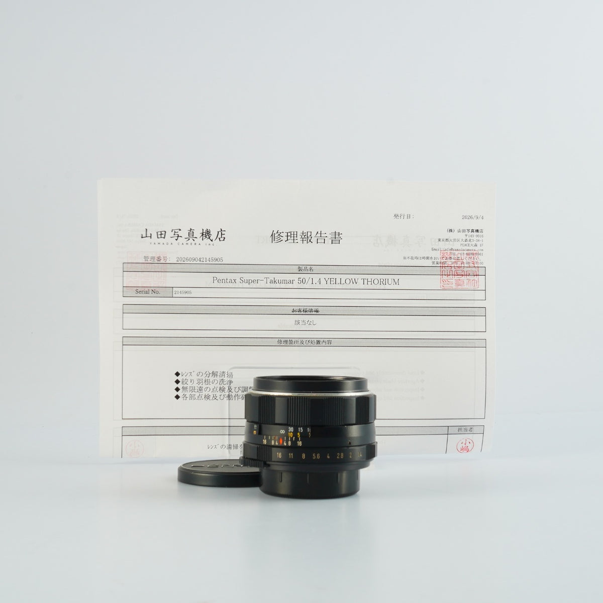 【Serviced】 PENTAX Super Takumar 50mm F/1.4 Yellow Thorium (M42用) 単焦点レンズ
